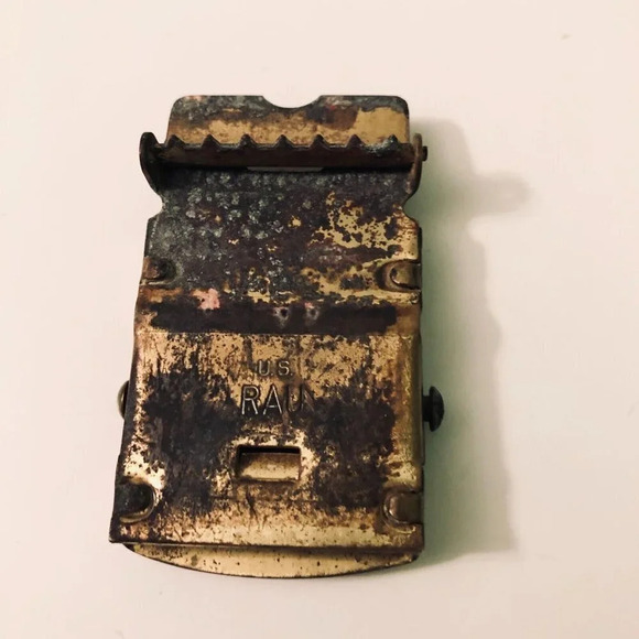 Vintage Lot of 2 US Brass Web Belt Buckle Made  in USA RAU - Picture 7 of 14